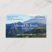 afbeelding voor de lucht en het berglandschap visitekaartje (Achterkant)