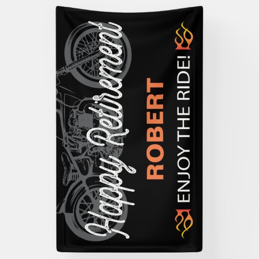 Afbeelding voor een wielermotor met fijne ouderdom spandoek (Verticaal)