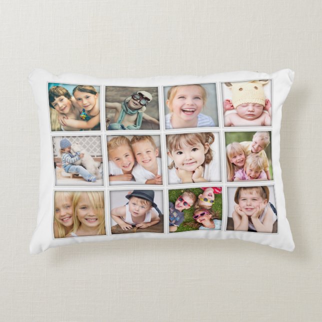 Afbeelding voor familieforecollage Twelve Decoratief Kussen (Voorkant)