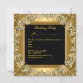 Afbeelding voor goudfeest Elegant Gold Black Gold  Kaart (Achterkant)
