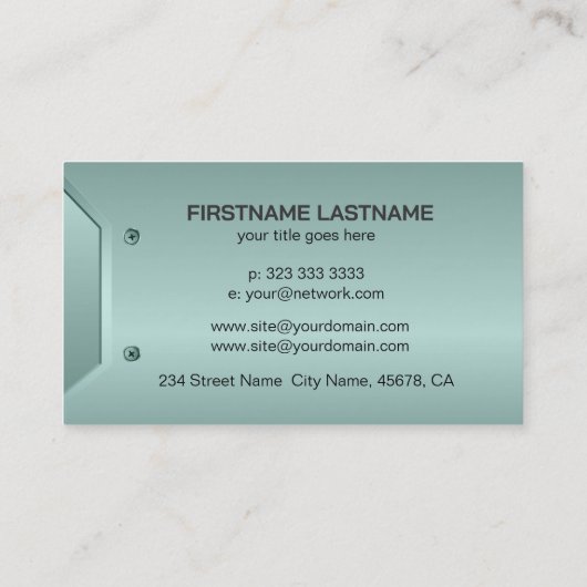 Afbeelding voor groene tint metallische textuur visitekaartje (Achterkant)