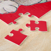 afbeelding voor kerst met een leuke pug legpuzzel (Zijkant)