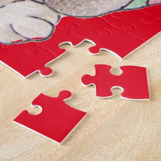 afbeelding voor kerst met een leuke pug legpuzzel (Zijkant)