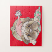 afbeelding voor kerst met een leuke pug legpuzzel (Verticaal)