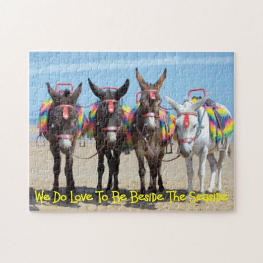 Afbeelding voor kuststrand van Donkey Rides Legpuzzel (Horizontaal)