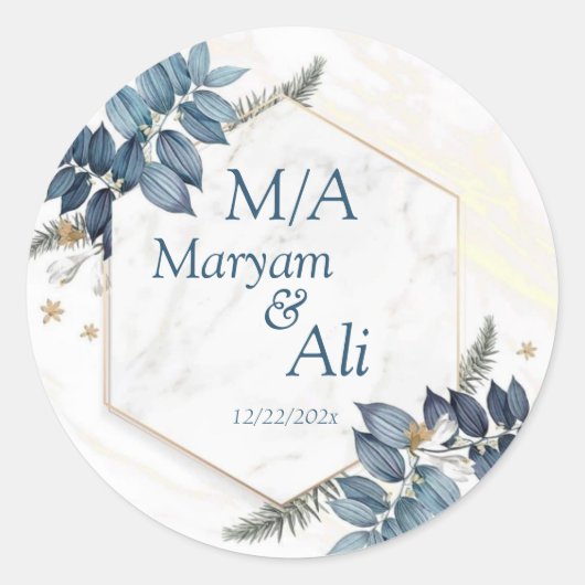 Afbeelding voor Lijst met hexagon Gold-verlof Ronde Sticker (Voorkant)