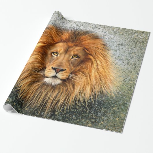 Afbeelding voor Lion Fotograaf Verf Kunst Cadeaupapier (Uitgerold)