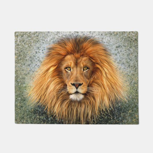 Afbeelding voor Lion Fotograaf Verf Kunst Deurmat (Voorkant)