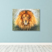 Afbeelding voor lionfotografie verf kunst canvas afdruk (Insitu (Houten vloer))