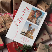 Afbeelding voor Love & Joy kerstscript Feestdagenkaart