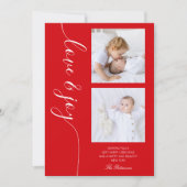 Afbeelding voor Love & Joy kerstscript Feestdagenkaart (Voorkant)