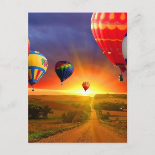 afbeelding voor luchtballon briefkaart (Voorkant)