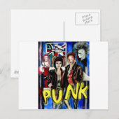 afbeelding voor punk rockmuziek mode briefkaart (Voorkant / Achterkant)