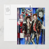 afbeelding voor punk rockmuziek mode briefkaart (Voorkant / Achterkant)