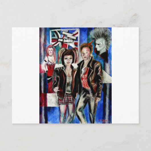 afbeelding voor punk rockmuziek mode briefkaart (Voorkant)