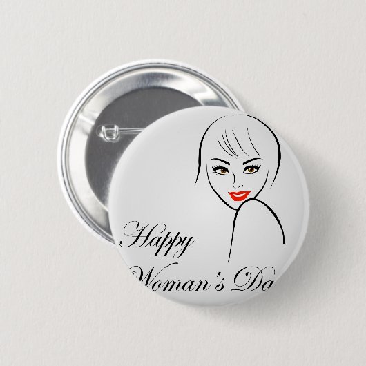 Afbeelding voor vrouwendag ronde button 5,7 cm (Voorkant /achterkant)