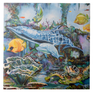 Afbeelding voor waterdieren tegeltje