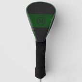Afbeelding voor zwart en groen leder, aangepast mo golfheadcover (Voorkant)