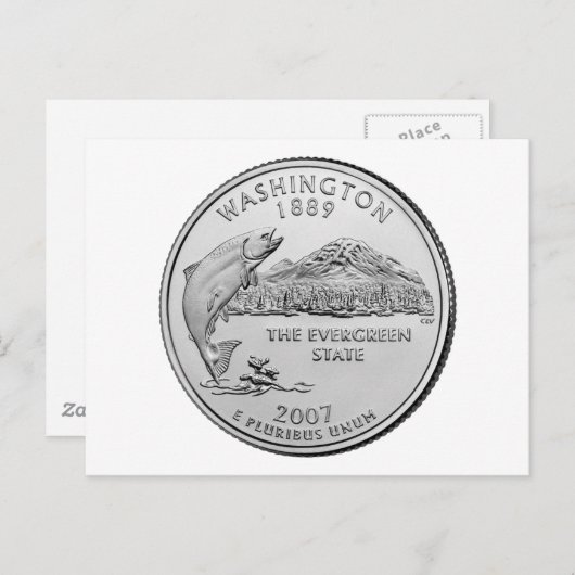 Afbeelding Washington State Quarter Briefkaart (Voorkant / Achterkant)