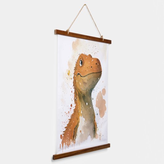 Afbeelding waterverf Dinosaur Hangend Wandkleed (Gebogen)