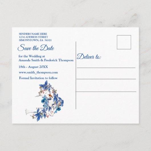 Afbeelding Waterverf Moon-flower Aankondigingskaart (Achterkant)