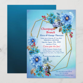 Afbeelding Waterverf Moon flower Couple Shower Kaart