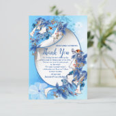 Afbeelding Waterverf Moon-flower Dank u RSVP Kaartje (Staand voorkant)