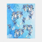 Afbeelding Waterverf Moon-flower Fleece Deken (Voorkant)