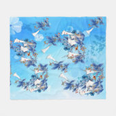 Afbeelding Waterverf Moon-flower Fleece Deken (Voorkant (Horizontaal))