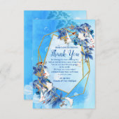 Afbeelding Waterverf Moon-flower Hartelijk dank RSVP Kaartje (Voorkant / Achterkant)