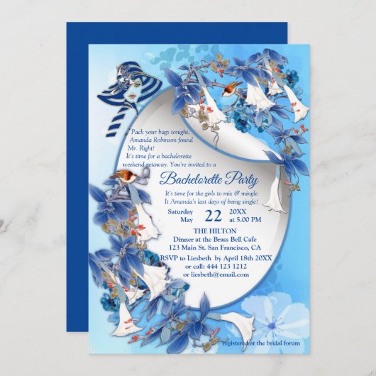 Afbeelding Waterverf Moon-flower Kaart (Voorkant / Achterkant)