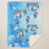 Afbeelding Waterverf Moon-flower Sherpa Deken (Voorkant)