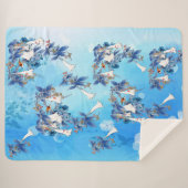 Afbeelding Waterverf Moon-flower Sherpa Deken (Voorkant (horizontaal))