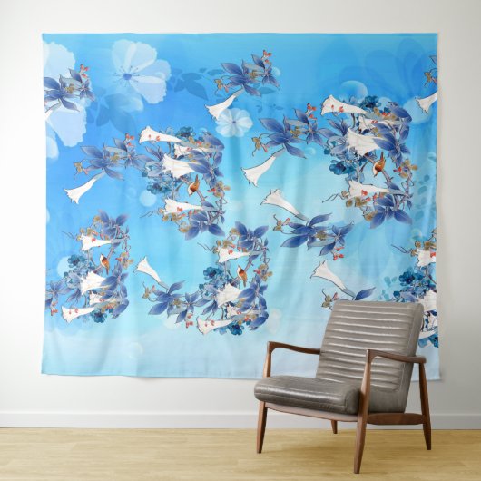 Afbeelding Waterverf Moon-flower Wandkleed (In Situ (horizontaal))