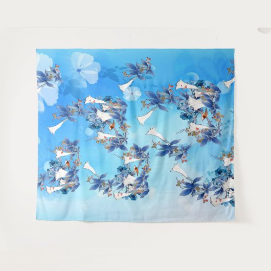 Afbeelding Waterverf Moon-flower Wandkleed (Voorkant (horizontaal))