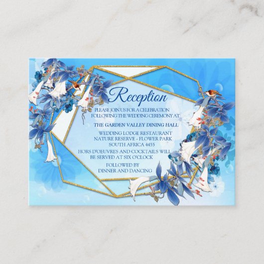 Afbeelding Waterverf Moonflower Receptie Informatiekaartje (Voorkant)