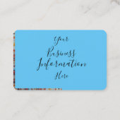 Afbeelding waterverf paarden op Aqua Blue Visitekaartje (Achterkant)