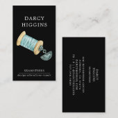 Afbeelding Waterverf Seamstress Tailor Black Visitekaartje (Voorkant / Achterkant)