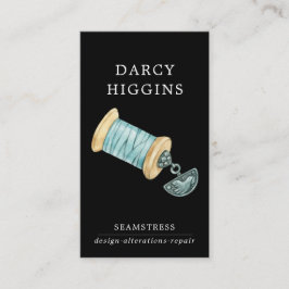 Afbeelding Waterverf Seamstress Tailor Black Visitekaartje