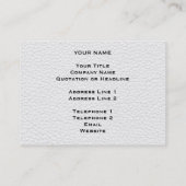 Afbeelding wit leder. visitekaartje (Achterkant)