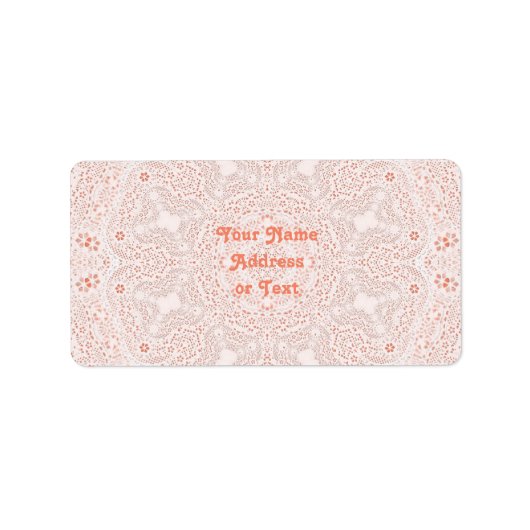 Afbeelding Witte en koraalkant verbindingsachtergr Etiket (Voorkant)