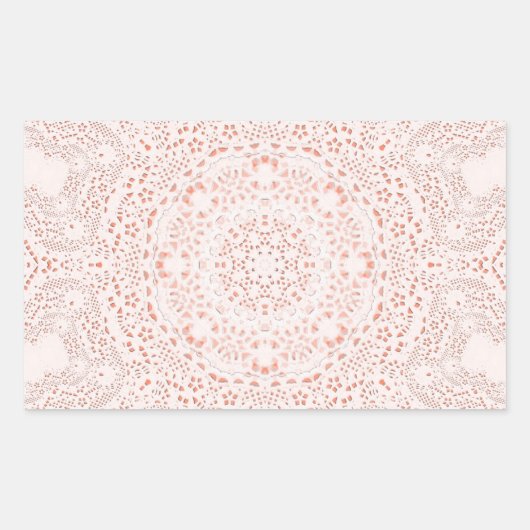 Afbeelding Witte en koraalkant verbindingsachtergr Rechthoekige Sticker (Voorkant)