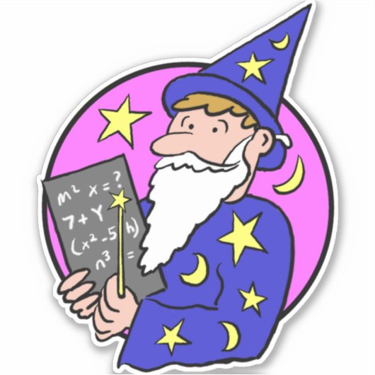 Afbeelding Wizard in Kleurkiezer Sticker (Voorkant)