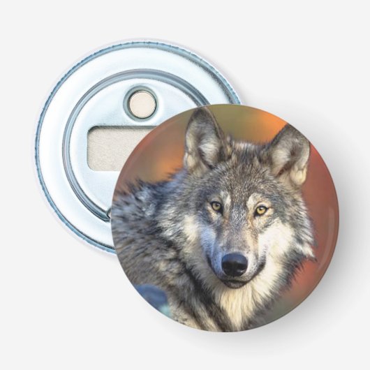 Afbeelding Wolffoto Button Flesopener (Voorkant)