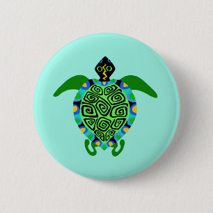 Afbeelding - Zee SCHILDPAD - Dierenvriend - Ocean  Ronde Button 5,7 Cm
