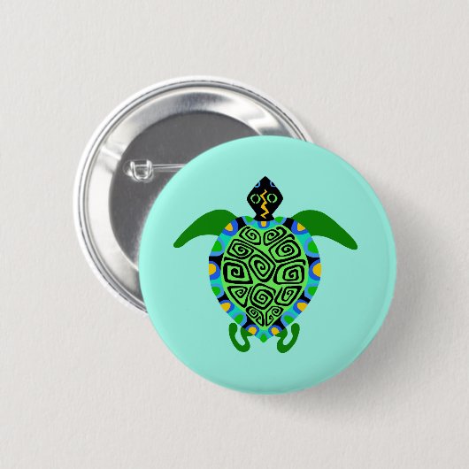 Afbeelding - Zee SCHILDPAD - Dierenvriend - Ocean  Ronde Button 5,7 Cm (Voorkant /achterkant)