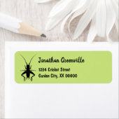 Afbeelding zwart cricket, speciaal aangepast etiket (Insitu)