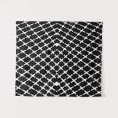 Afbeelding zwart en wit ingecheckt wandkleed (Voorkant (horizontaal))