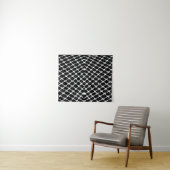 Afbeelding zwart en wit ingecheckt wandkleed (In Situ (horizontaal))