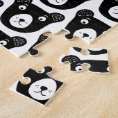 Afbeelding zwart-wit beer bevestigen legpuzzel (Zijkant)
